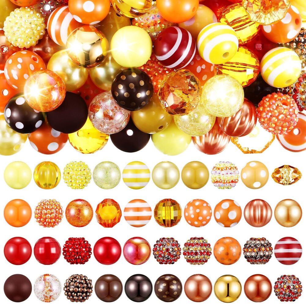 2532 100 Pcs 20mm Rhinestone Bubblegum Beads for Pens Mixed Crystal Resin